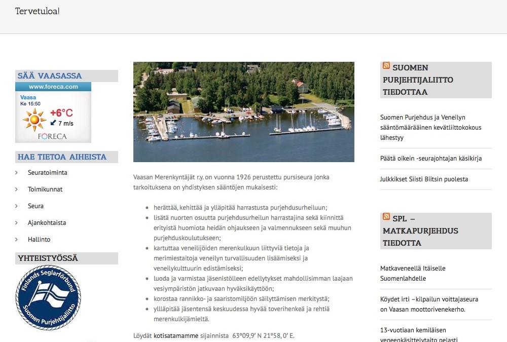 Relaunch of vaasanmerenkyntajat.fi